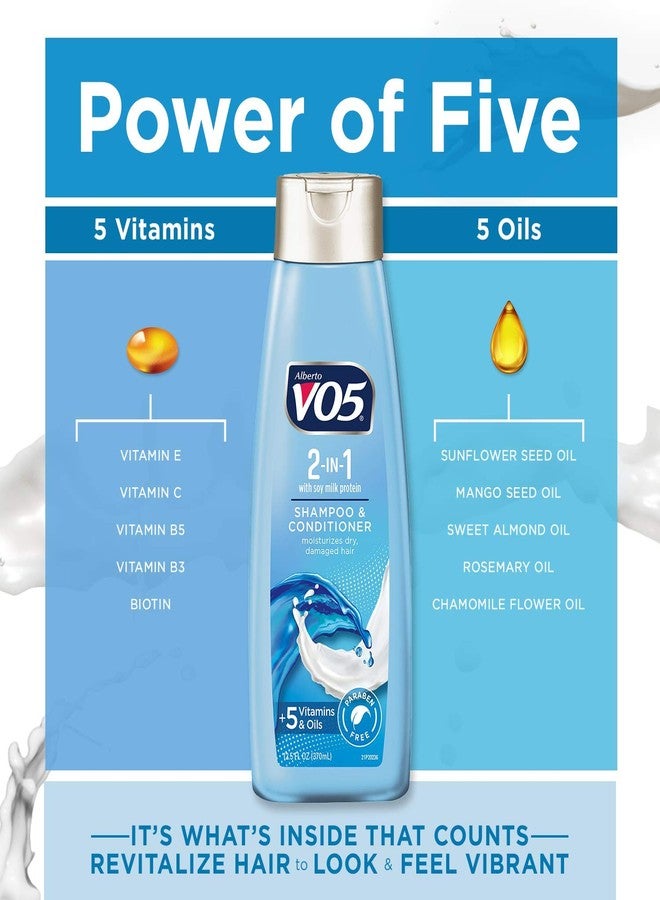 Alberto VO5 VO5 2-IN-1 Moisturizing Shampoo and Conditioner - 12.5 Fl Oz - Deeply Nourishing Formula Revitalizes Dry and Damaged Hair - Image 4